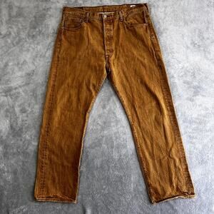 Levis 501 Men's 38x32 White Oak Cone Gold Denim Jeans Canvas